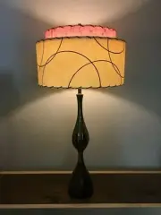 Mid Century Vintage Style 2 Tier Fiberglass Lamp Shade Modern Atomic Retro Pink