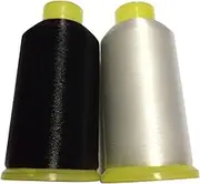 Nylon Sewing Thread, 2pcs 0.1mm Mono-Filament Invisible Thread, Quilting Thread(White+Black) Sewing