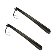 2PK SofSole Plastic Shoe Horn Footwear Lifter Helper Tool Heel Protector Black