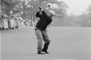 Jack Nicklaus in action drive at Augusta National Golf Course Augu- Old Photo