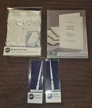 Wedding Day Programs ~ Guest Book Signing Pens ~ Beaded White Satin Card Bag