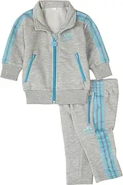 [adidas] Infants Firebird Tracksuit, Medium Grey Heater/Light Aqua