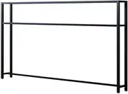 GUAWJRZDP Console Table, 2-Tier Entryway Table, Metal Sofa Table, Table with Adjustable Foot Pads, Narrow Long Sofa Table for Entryway, Hallway, Couch, Living Room, Kitchen(Black,Length 100cm/39.3in)