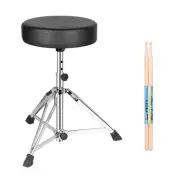 Drum Throne Comfortable Adjustable Height Padded Drummer Stool Tripod Non-Slip