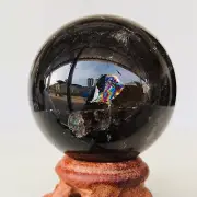 131g Natural Black Smokey Quartz Crystal Sphere Mineral Specimen Healing S533