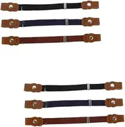 2sets Children's Belt Belts for Boys Elastic Band Waist Belt for Pants Buckle Waistband Belt for Children Elastic Belts Girl Elastic Belts Coffee Pu 3pcs*2 TENDYCOCO