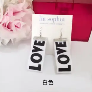 甜心美飾 英文字母蕾絲緞帶耳環 LOVE 字母 緞帶 耳環 彩色 字母 耳夾 復古 字母 造型 LOVE 字母 造型耳環