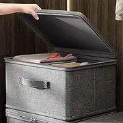 Storage Container with Lock, Large Lockable Organiser Box for Clothes, Stackable Protective Container for Snacks, Jeans, and Sweaters