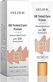 BB Blur Tinted Moisturizer SPF 30,Lightweight Hydrating BB Cream with Broad Spectrum Protection, Full Coverage for Light-Medium Skin Tone, Includes Brush (Natural, Medium)