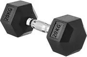 Hex Dumbbells Set 15KG 20KG Rubber Coated Hand Weights Exercise & Fitness for Home Gym Workouts Weight Strength Training, single pc