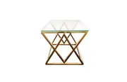 Alsea Side Table Gold Base - Clear Glass