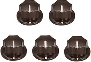 uxcell 5Pcs ABS and Copper Potentiometer Knobs 1/4" Volume Tone Control Top Hat Knob for Guitar Instruments Audio Mixer Amplifier Brown
