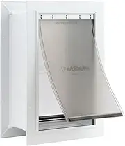 PetSafe Never Rust Wall Entry Pet Door - Telescoping Frame - Insulates Better Than Metal Doors, Energy Efficient Cat & Dog Door - Interior & Exterior Walls, Weatherproof, Easy to Install & Clean - S
