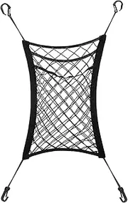 Mikinona Elastic Mesh Net Car Net Barrier Between Front Seat 3-Layer Car Mesh Organizer for Kids Dogs Pets Tissue Handbag Purse Organizer