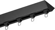 Curtain Rail, Aluminium Curtain Track Set, White, Black,Ceiling Curtain Track, 1-3 Meter, Hidden Installation, Easy to Install (Color : Black, Size : 2.8M),