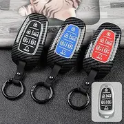 ontto Plastic Car Key fob Cover fit for Hyundai Tucson Sonata DN8 NX4 Ioniq 5 Nexo New Santa Fe Grandeur Azera 2019 2020 2021 2022 Keyring Accessories Remote Key Holder Keychain 6 Buttons Black