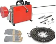 'vidaXL 250W Pipe Cleaning Machine - Drain Cleaner with Variable Speed, Multiple Spirals and Comprehensive Drill Head Set for Professional and Home Use