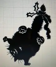 Fat Cat Mistletoe Decal