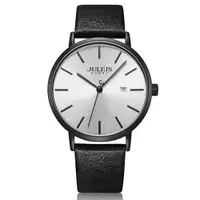 在飛比找ETMall東森購物網優惠-【JULIUS】JULIUS聚利時 經典淬鍊日期皮革錶帶腕錶