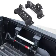 2pcs Black Steel Bed Rail Modular Brackets For Toyota Tundra 2022.2023.2024