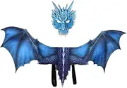 Vseutiac Dragon Costume for Adults with And Mask for Theatrical Events, Blue