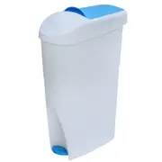Dolphy 18L Sanitary Bin - ABS Plastic with Foot Pedal, Odour-Lock, Hands-Free Operation - White & Blue