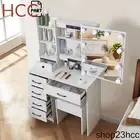 White Dressing Table Makeup 10 LED Mirror Vanity Dresser Set Bedroom with Stool