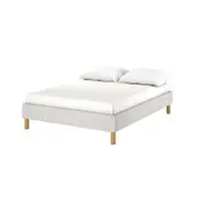 Gallus Linen Upholstered Fabric Bed Base - Grey