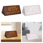 Digital Alarm Clock Wood Decor Gift LED Digital Clock for Desk Table Bedside
