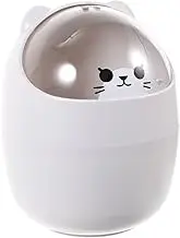 VANZACK Mini Trash Can with Lid, Tiny Plastic Trash Bin, Countertop Wastebasket, Cute Desktop Trash Can for Bathroom, Office, Kitchen, Desk, Coffee Table