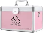 Multi-Layer Medical Kit Portable First-aid Kit Medicine Storage Box Mofeke (Color : Pink, Size : 235×155×160mm)