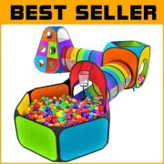 Rainbow Wonderland Kids Play Tent & Tunnel Set with Ball Pit - Ultimate Fun