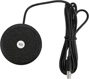 Omni Directional USB Desktop Microphone, Plug and Play for Online Conference, Office Meeting, Recording Podcasts, Games, Video Chats, Metal Black Mic with Mute