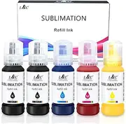 L&C 500ml Sublimation Ink for Epson Ecotank 2400 ET2830 2815 4810 ET2720 ET2760 ET2750 ET2850 EcoTank Printers (KKCMY)