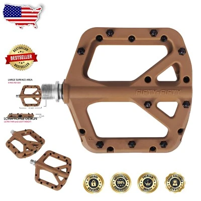 Wide Flat Platform MTB Pedals - Lightweight, Water-Resistant & Easy to Install