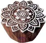 Indian Print Stamps Round Mandala Pattern Wooden Blocks