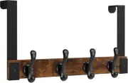 Over The Door Hooks Heavy Duty, Wood Over Door Hanger Hook with Coat Hooks fo...