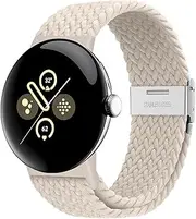 [Eiavike] Stretchy Braided Bands Compatible with Google Pixel Watch/Pixel Watch 2, Adjustable Elastic Nylon Woven Breathable Sport Loop Straps for Google Pixel Watch 2/1 Women Men