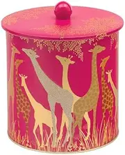 Sara Miller Pink Giraffe Biscuit Barrel Cookie Storage Tin