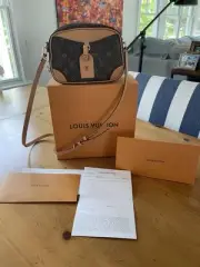 Louis Vuitton Deauville Handbag Monogram Canvas Mini Tags-Receipt