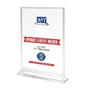 Clear Acrylic 5x7" Double-Sided Leaflet Holder Stand - Desktop Menu Organizer