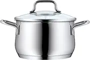 WMF Brilliant Saucepan Small 16 cm Glass Lid Induction 2 L Cromargan Stainless Steel Satin Matte Uncoated