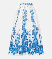 [Rebecca Vallance] Rebecca Vallance Orchid Blues floral midi skirt UK 8 blue