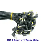 5pcs 4.0mm x 1.7 mm Male Right Angle DC Power Cable Plug Adapter With Cord Cable