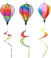 Wedding Decor Wedding Decor Outdoor Decor 3Pcs Rainbow Hot Air Balloons Wind Windsocks Spiral Hanging Rainbow Windmill Garden Outdoor Lawn Decor Wedding Decor Outdoor Decor Outdoor Decor