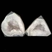 Agate Quartz Crystal Pyramids Natural Stone Geode Bookends Healing Crystal Decor