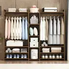 Bamboo Clothes Rack Garment Coat Hanging Rail Stand Closet Shoes Storage Shelf