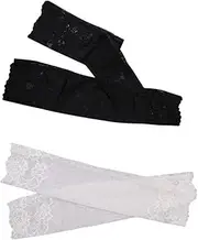 [Outanaya] Elegant Lace Arm Sleeves UV Protection 2 Pairs Pack for Summer Women's Arm Covers in