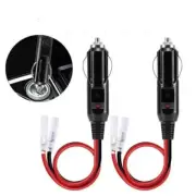 2PCS 12V ~ 24V Fused Male Car Cigarette Lighter Socket Plug Connector Cable