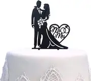 Mr and Mrs Cake Topper Acrylic Love Wedding Cake Topper Funny Bride and Groom Cake Topper